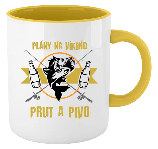 Hrnek Plány na víkend - prut a pivo