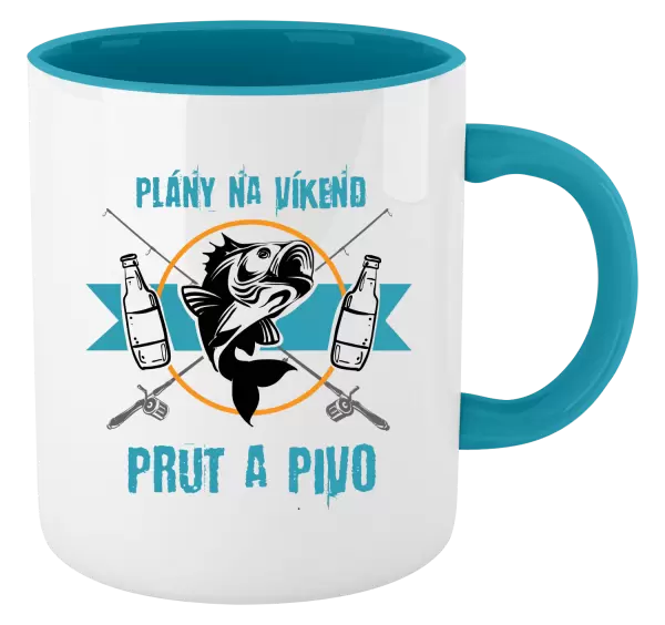 Hrnek Plány na víkend - prut a pivo