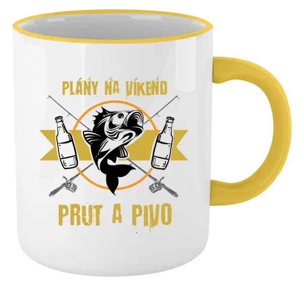 Hrnek Plány na víkend - prut a pivo