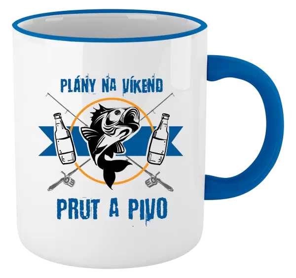 Hrnek Plány na víkend - prut a pivo