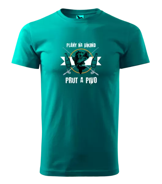 Pánské tričko Plány na víkend - prut a pivo
