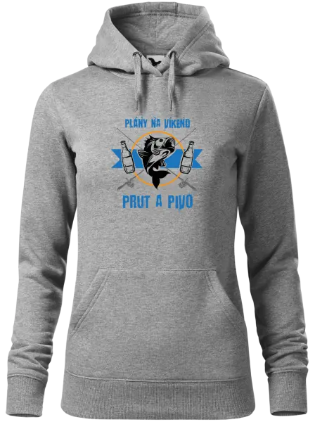Dámská mikina Plány na víkend - prut a pivo