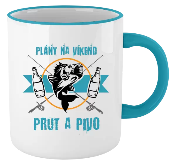 Hrnek Plány na víkend - prut a pivo