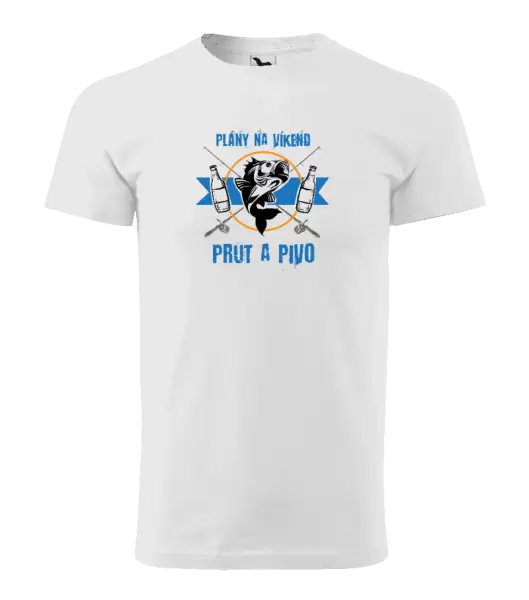 Pánské tričko Plány na víkend - prut a pivo