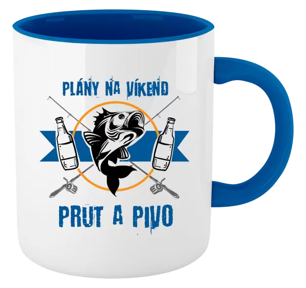 Hrnek Plány na víkend - prut a pivo