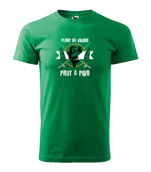 Pánské tričko Plány na víkend - prut a pivo