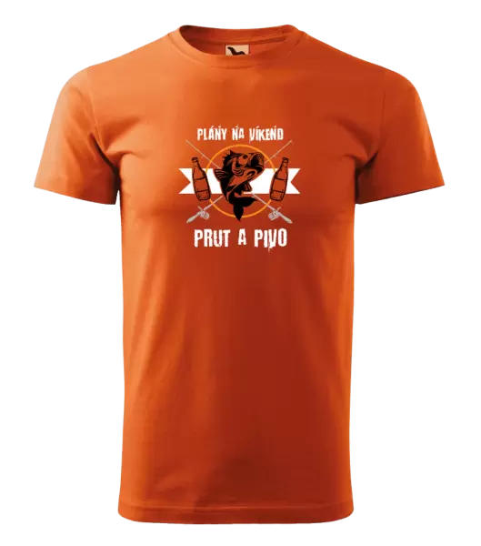 Pánské tričko Plány na víkend - prut a pivo
