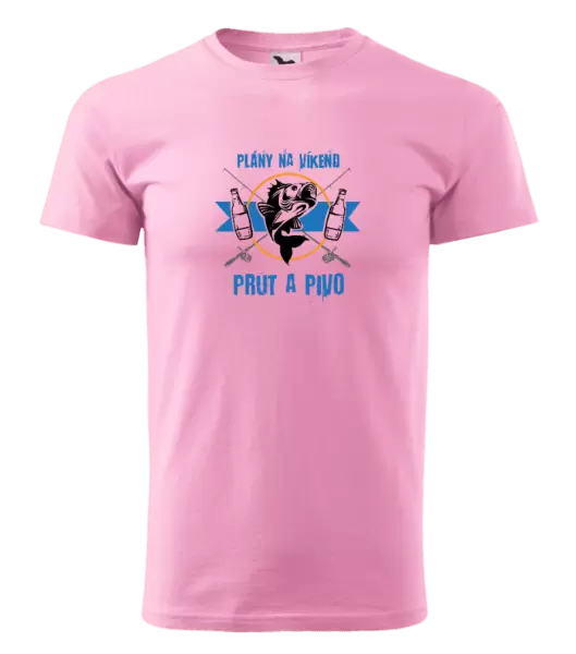 Pánské tričko Plány na víkend - prut a pivo