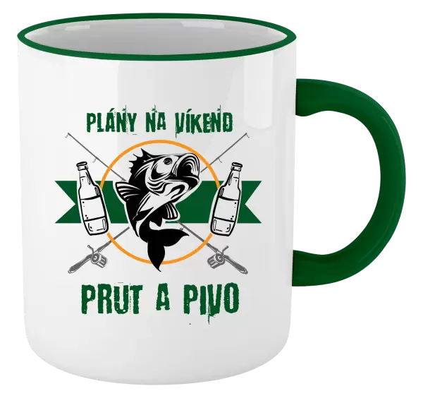 Hrnek Plány na víkend - prut a pivo