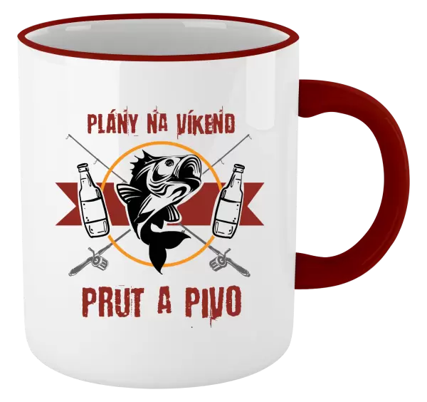 Hrnek Plány na víkend - prut a pivo