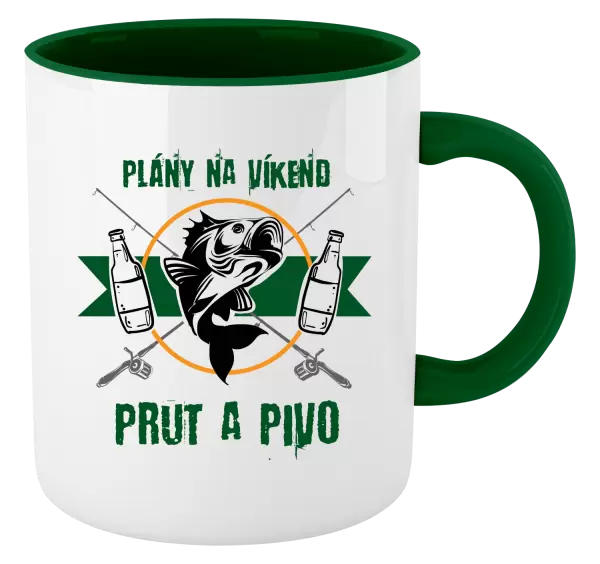 Hrnek Plány na víkend - prut a pivo