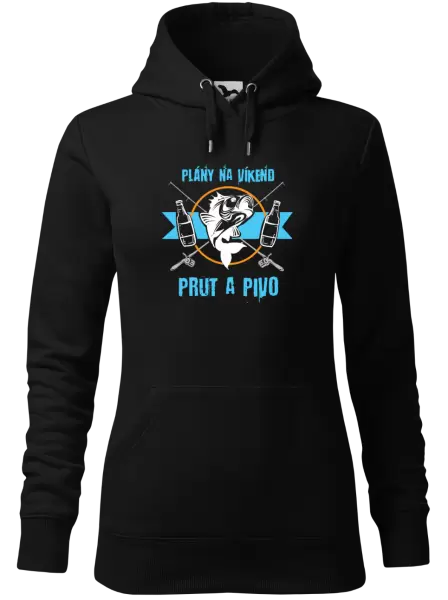 Dámská mikina Plány na víkend - prut a pivo