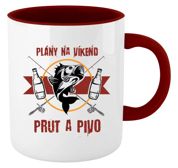 Hrnek Plány na víkend - prut a pivo