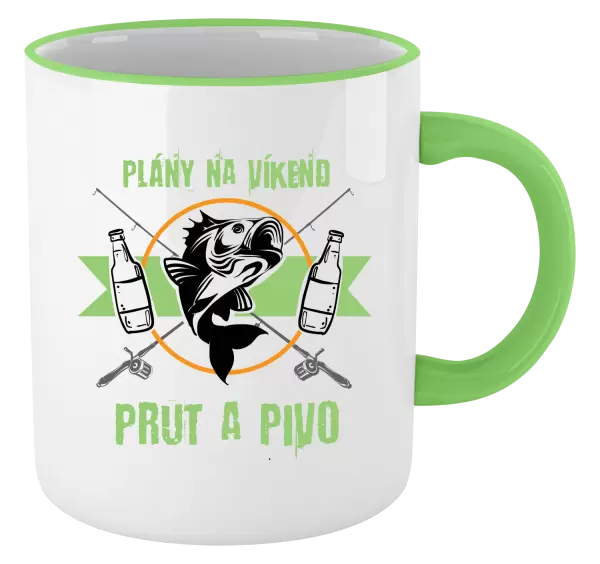 Hrnek Plány na víkend - prut a pivo