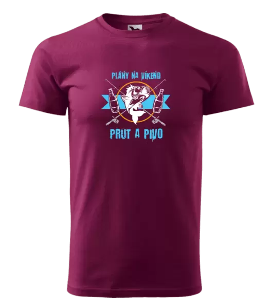 Pánské tričko Plány na víkend - prut a pivo
