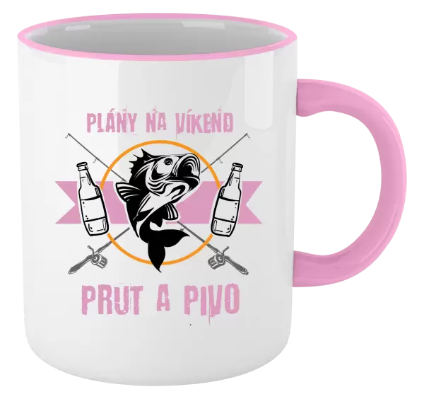 Hrnek Plány na víkend - prut a pivo