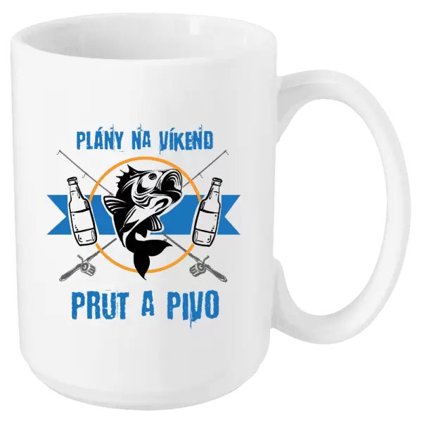 Hrnek Plány na víkend - prut a pivo