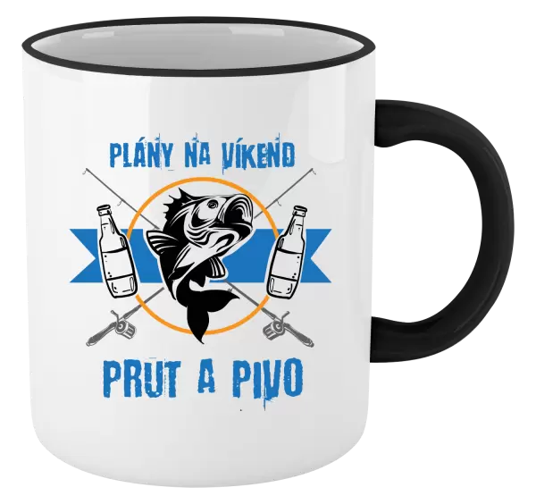 Hrnek Plány na víkend - prut a pivo