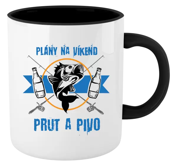 Hrnek Plány na víkend - prut a pivo