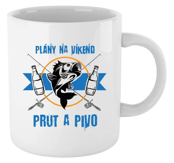 Hrnek Plány na víkend - prut a pivo