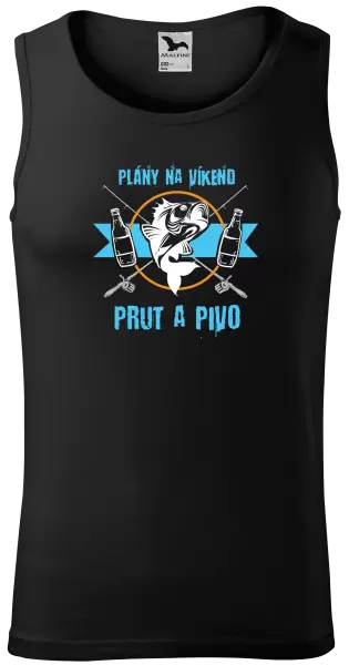 Pánské tílko Plány na víkend - prut a pivo