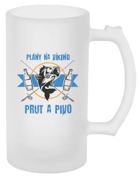 Půllitr Plány na víkend - prut a pivo