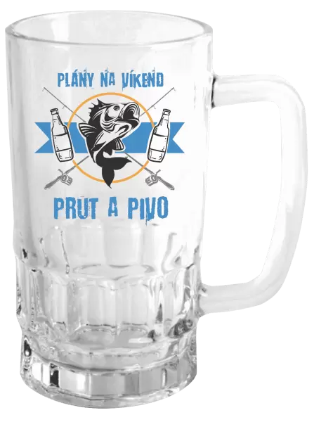 Půllitr Plány na víkend - prut a pivo