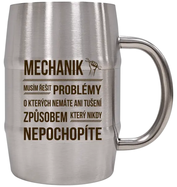 Nerezový chladicí půllitr Musím řešit problémy - mechanik