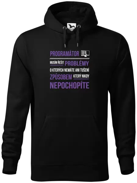 Pánská mikina Musím řešit problémy - programátor