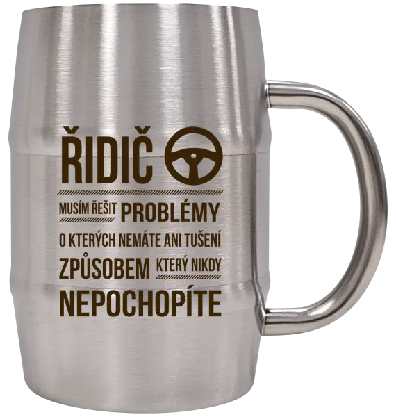 Nerezový chladicí půllitr Musím řešit problémy - řidič