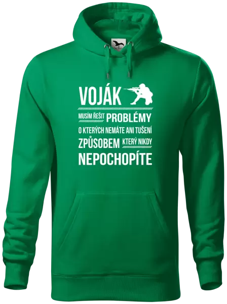 Pánská mikina Musím řešit problémy - voják