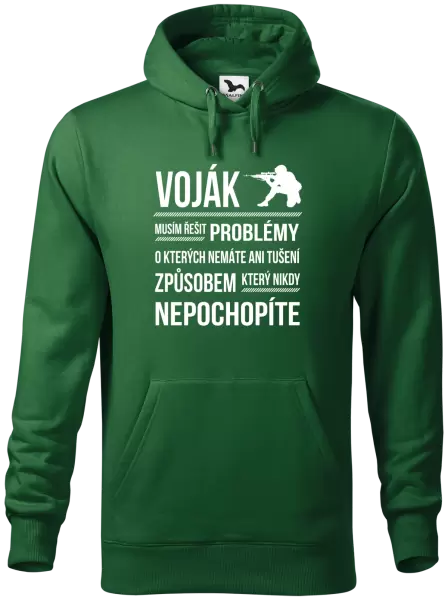 Pánská mikina Musím řešit problémy - voják