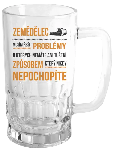 Půllitr Musím řešit problémy - zemědělec