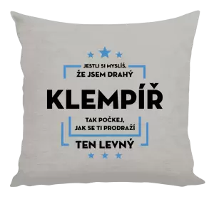 Polštář Jestli si myslíš, že jsem drahý  - klempíř