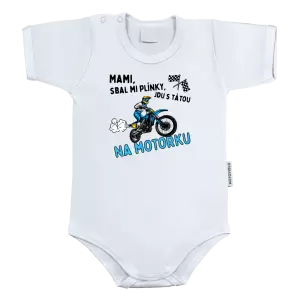 Dětské body Mami sbal mi plínky - motorka