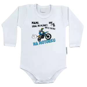 Dětské body Mami sbal mi plínky - motorka