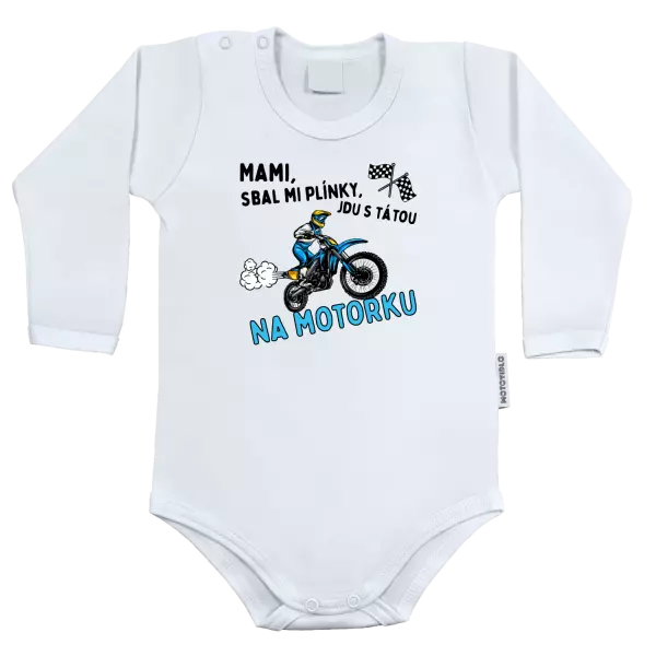 Dětské body Mami sbal mi plínky - motorka