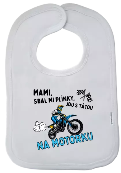 Dětský bryndák Mami sbal mi plínky - motorka
