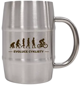 Nerezový chladicí půllitr Evoluce - cyklista