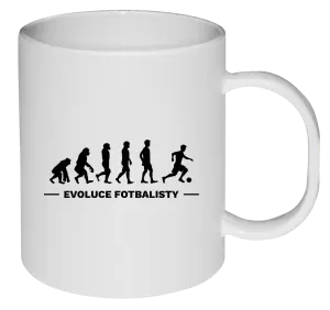 Plastový hrnek Evoluce - fotbalista