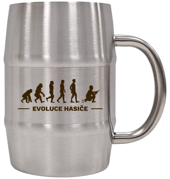 Nerezový chladicí půllitr Evoluce - hasič