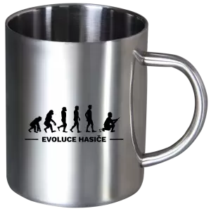 Nerezový hrnek Evoluce - hasič