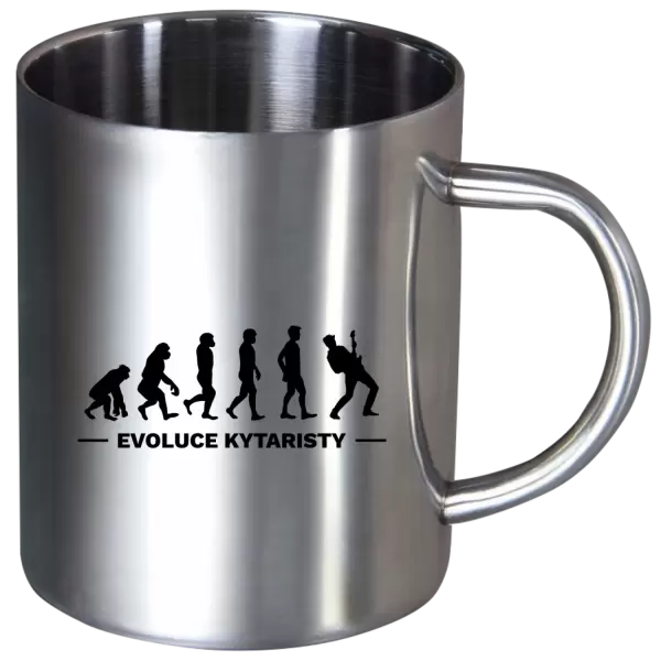Nerezový hrnek Evoluce - kytarista