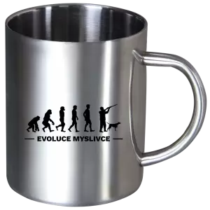 Nerezový hrnek Evoluce - myslivec
