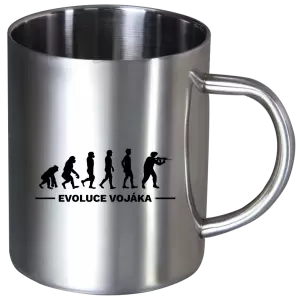 Nerezový hrnek Evoluce - voják