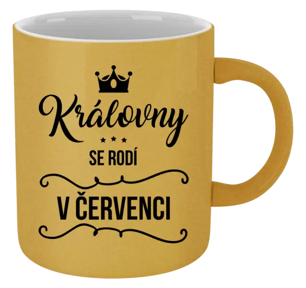 Metalický hrnek Královny se rodí v měsíci ...