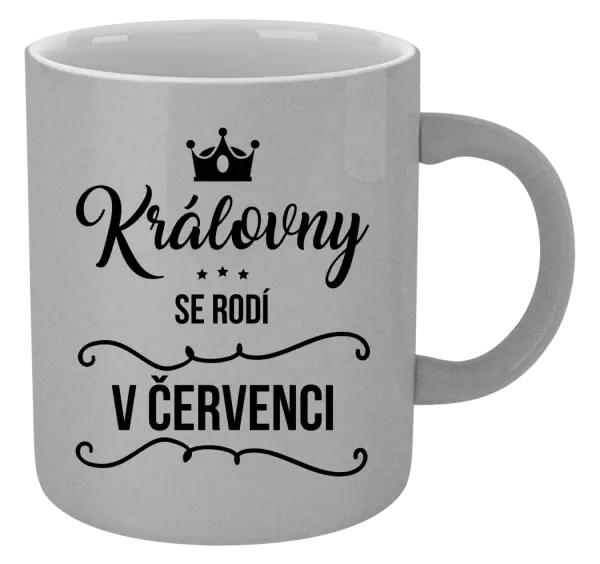 Metalický hrnek Královny se rodí v měsíci ...