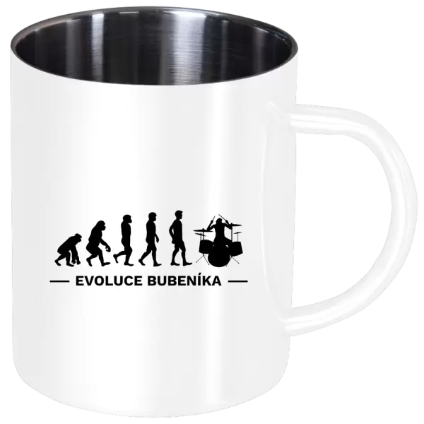 Nerezový hrnek Evoluce - bubeník