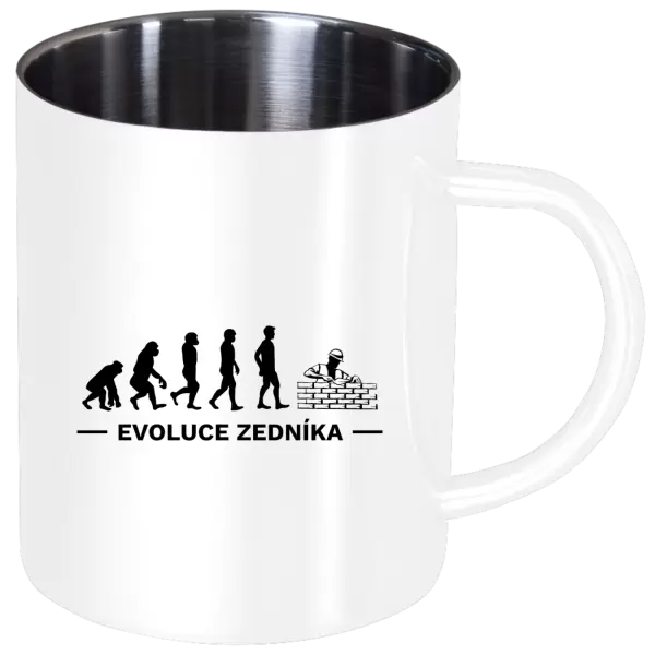 Nerezový hrnek Evoluce - zedník