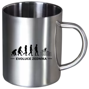 Nerezový hrnek Evoluce - zedník